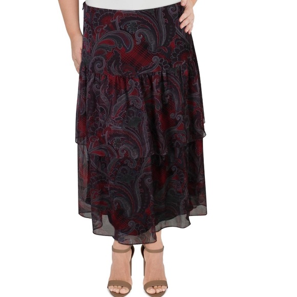 NWT Lauren Ralph Lauren Size 10 Paisley Tiered Skirt